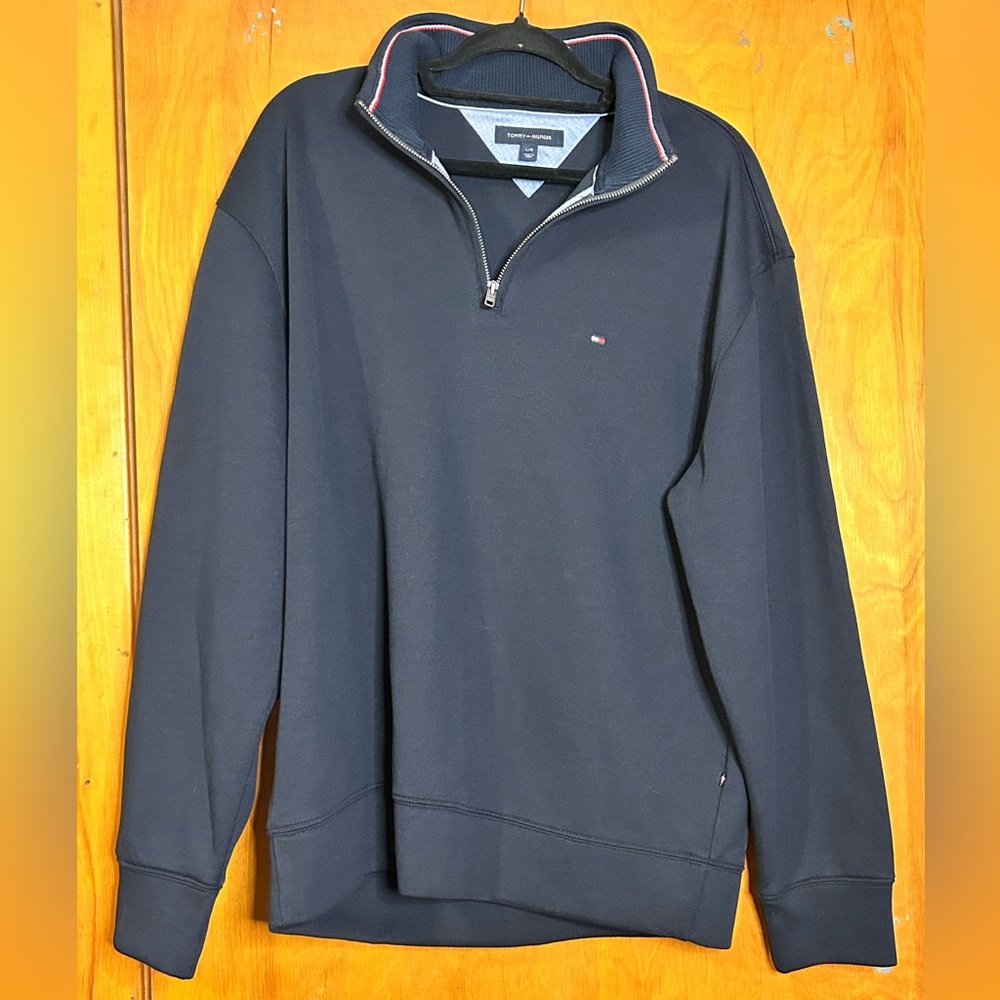 Tommy Hilfiger Men's Dark Blue Zip-Up Sweater